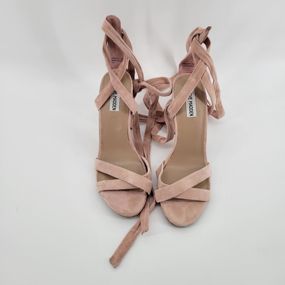 Steve Madden Christey light pink suede lacw up heels size 10 - Picture 3 of 6